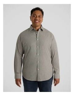 Sanders Easycare Check Shirt in Stone