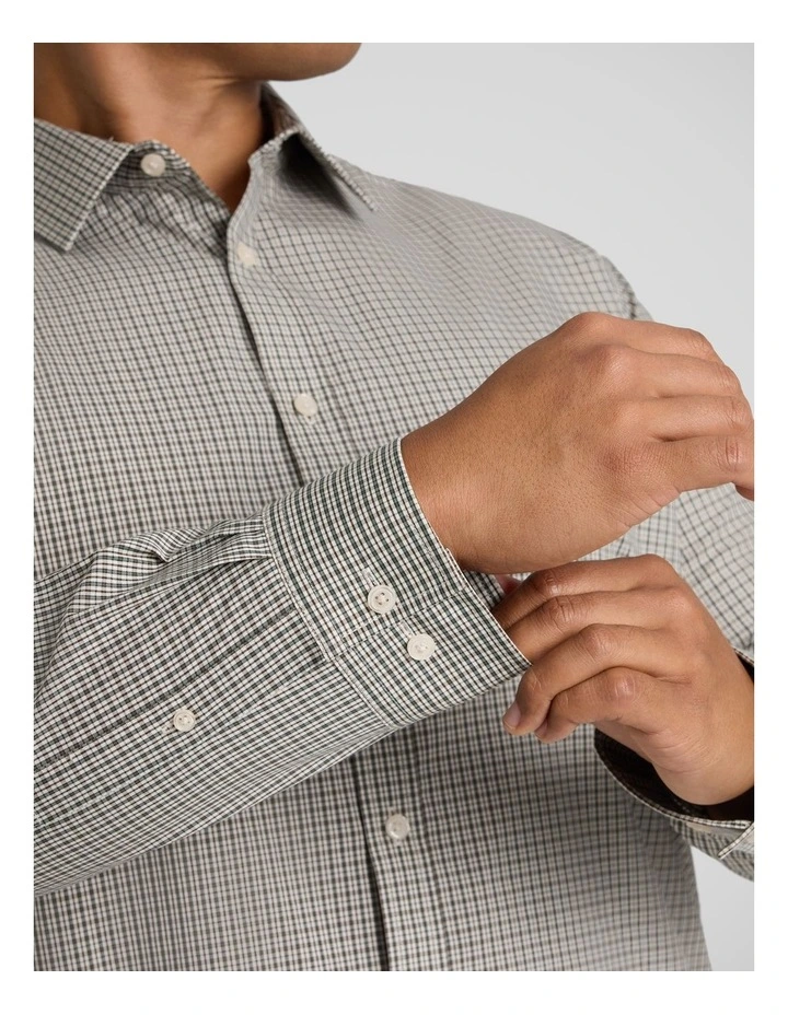 Sanders Easycare Check Shirt in Stone image 5