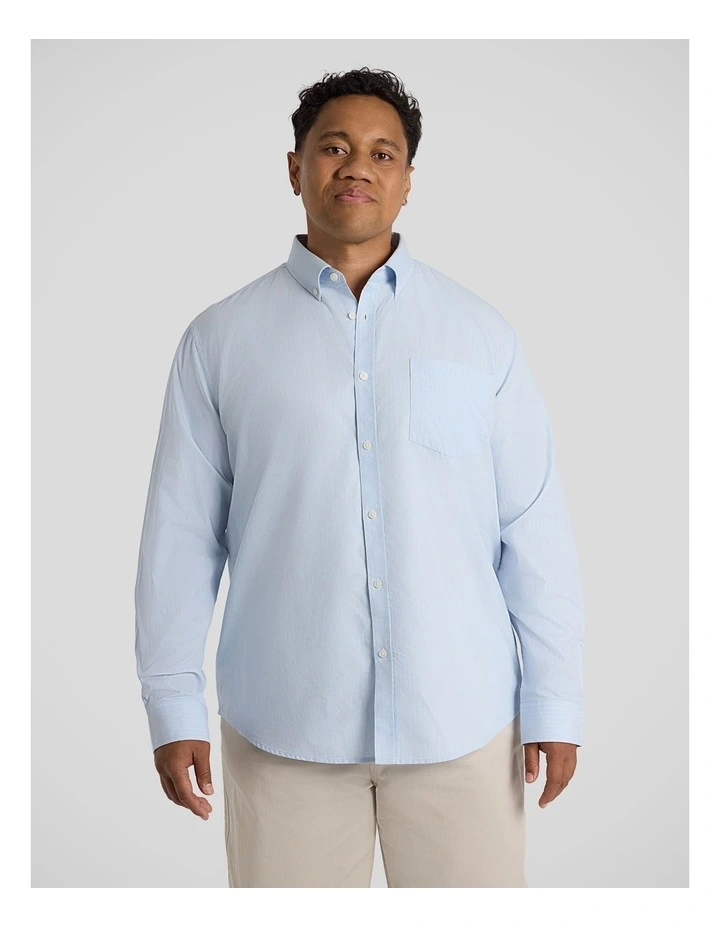 Drake Relaxed Stripe Shirt in Sky image 1