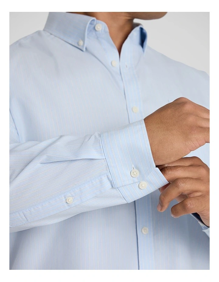 Drake Relaxed Stripe Shirt in Sky image 5