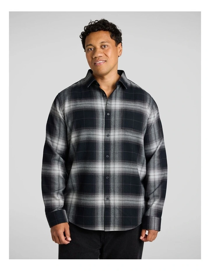 Jonas Flannel Check Shirt in Black image 1