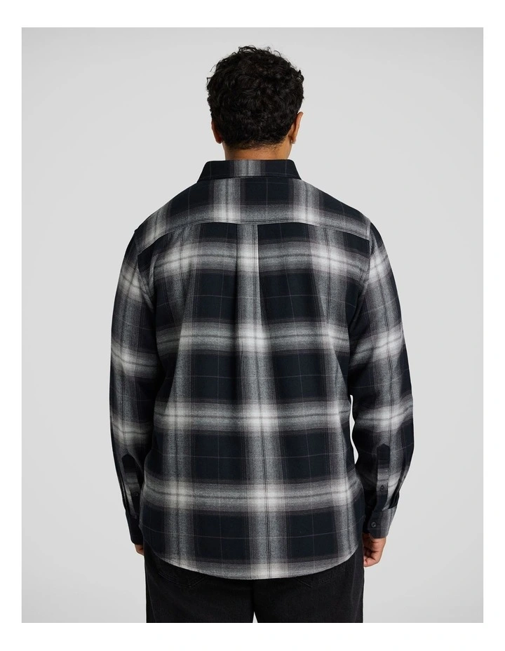 Jonas Flannel Check Shirt in Black image 2