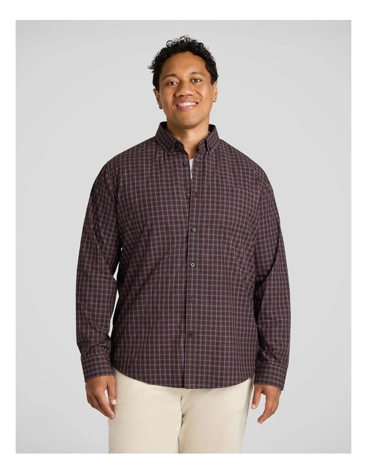 Magnus Check Shirt in Burgundy image 1