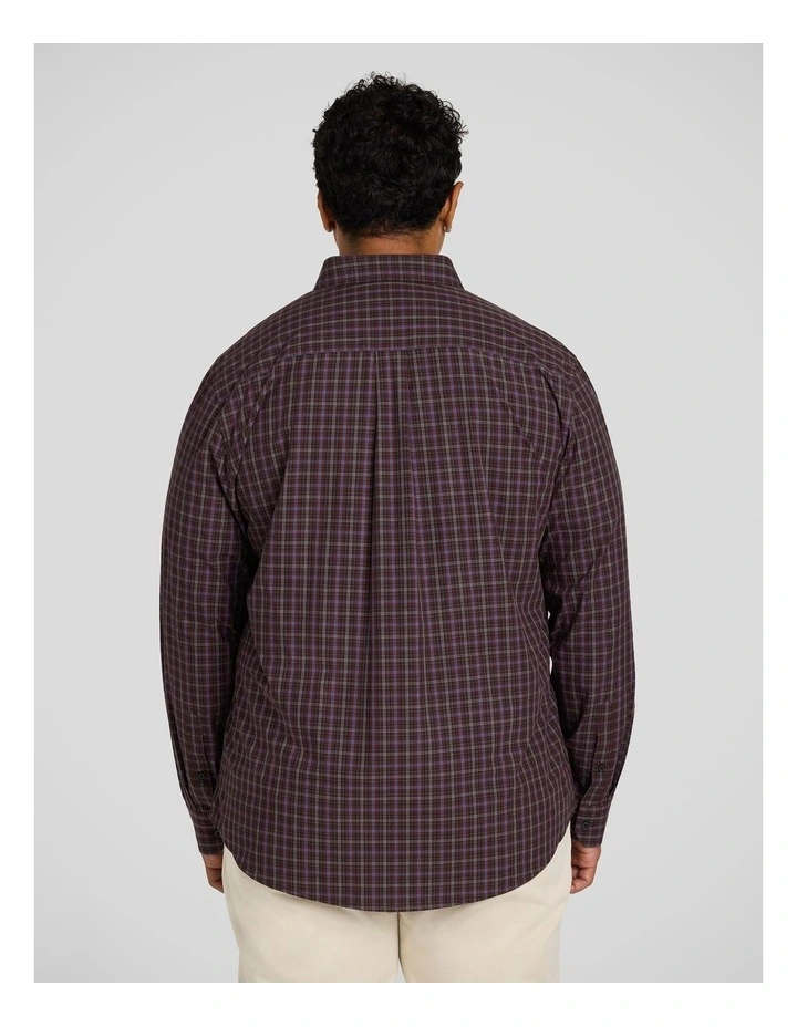 Magnus Check Shirt in Burgundy image 2