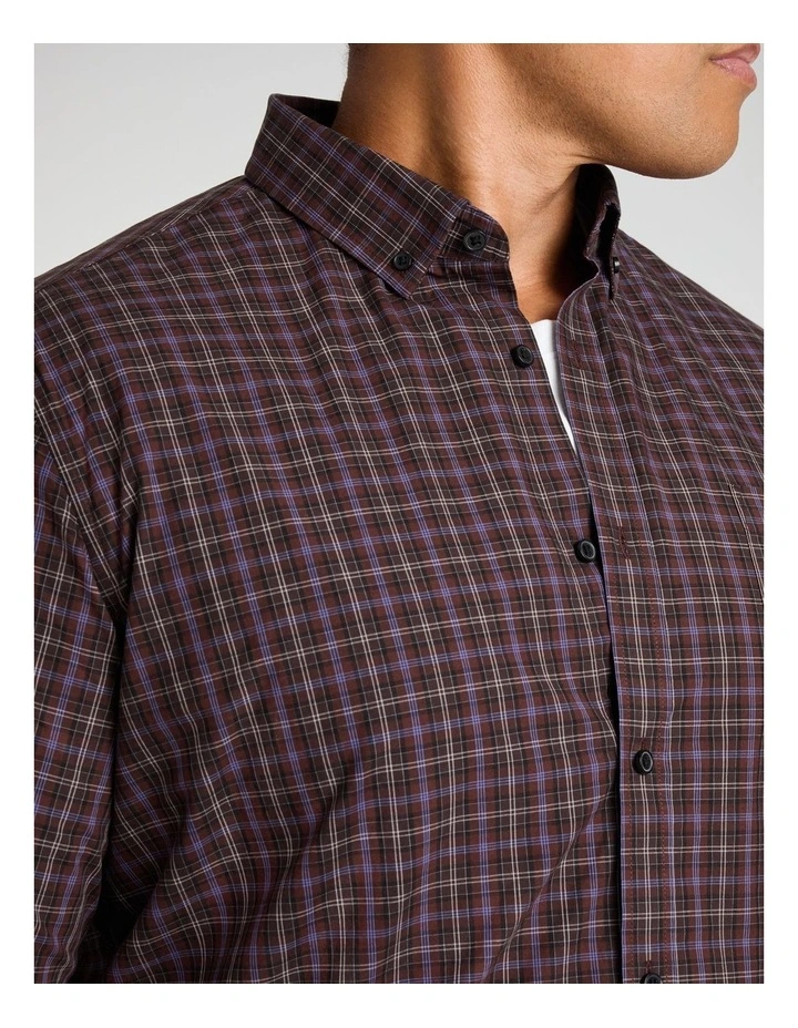 Magnus Check Shirt in Burgundy image 3