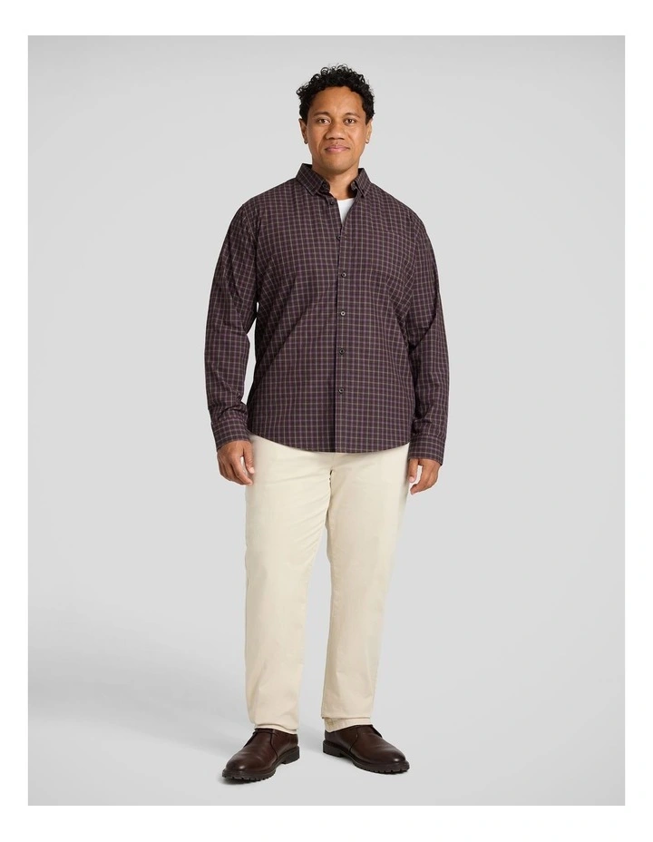 Magnus Check Shirt in Burgundy image 4