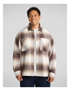 Logan Check Overshirt in Brown