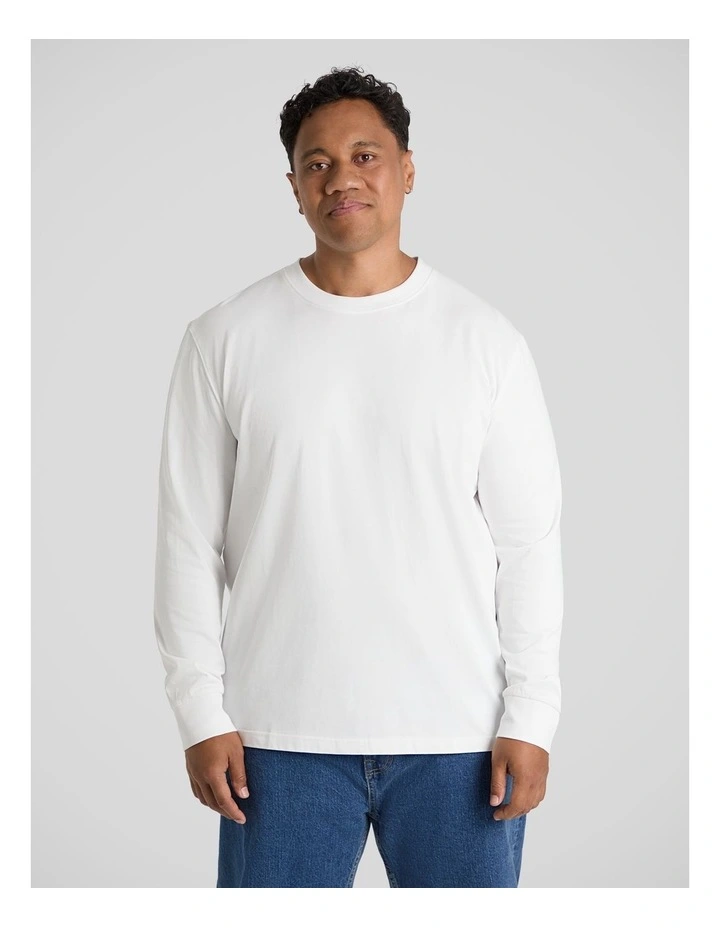 Classic Heavy Long Sleeve Tee in White image 1