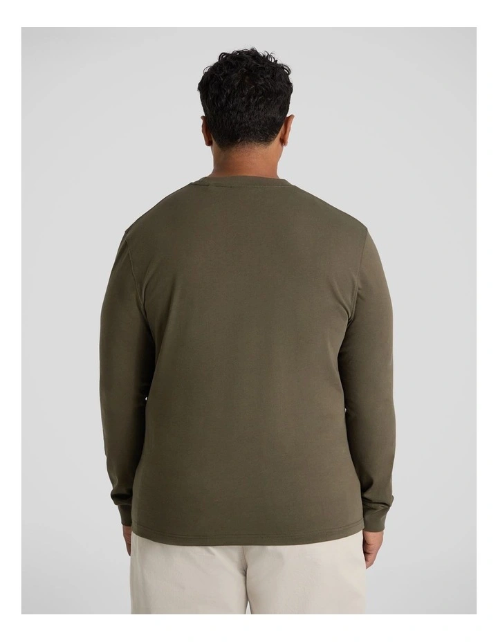 Classic Heavy Long Sleeve Tee in Olive image 2