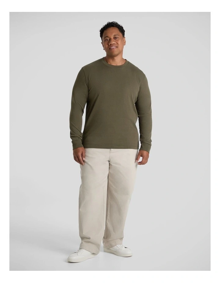 Classic Heavy Long Sleeve Tee in Olive image 4