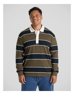 Wembley Long Sleeve Rugby in Olive