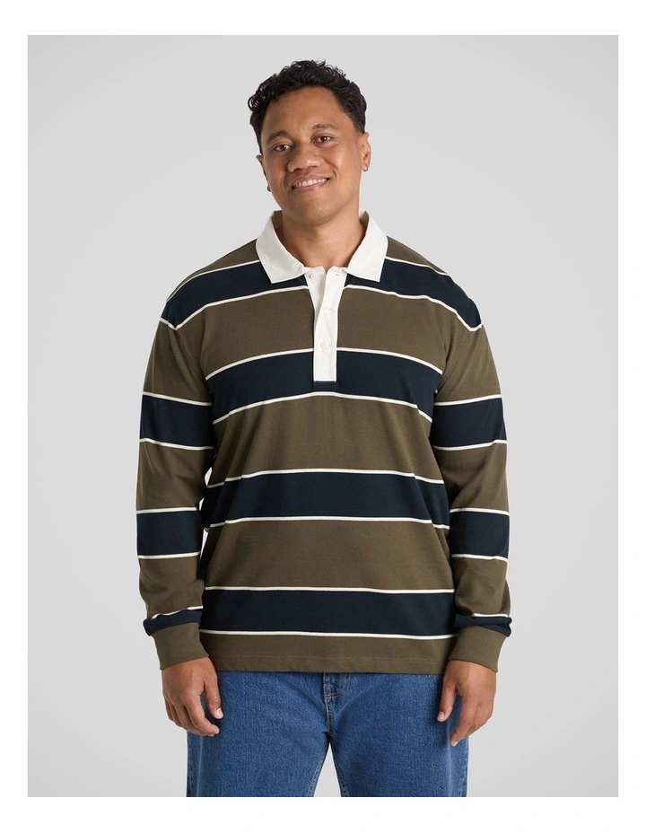 Wembley Long Sleeve Rugby in Olive image 1