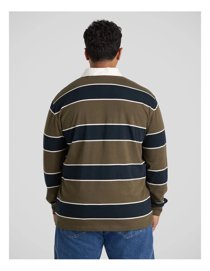 Wembley Long Sleeve Rugby in Olive image 2