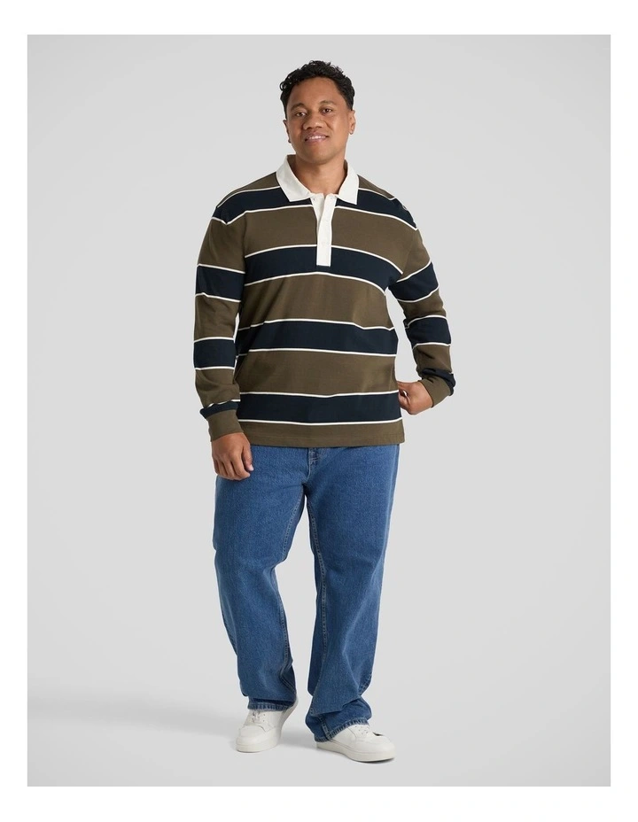 Wembley Long Sleeve Rugby in Olive image 4