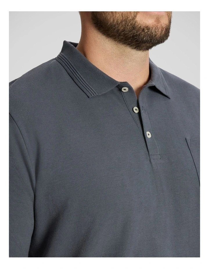 Oliver Textured Polo in Steel Blue image 3