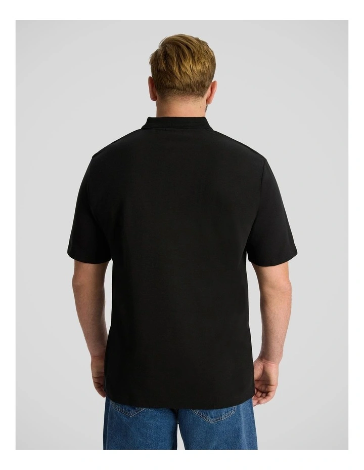 Oliver Textured Polo in Black image 2