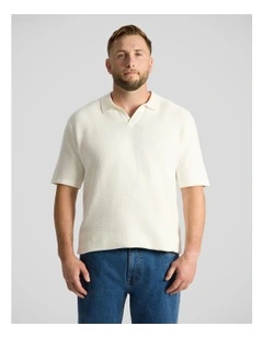 Seville Textured Polo in Ivory