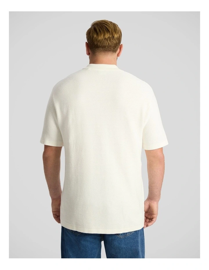 Seville Textured Polo in Ivory image 2