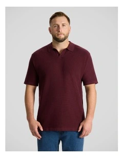 Seville Textured Polo in Burgundy