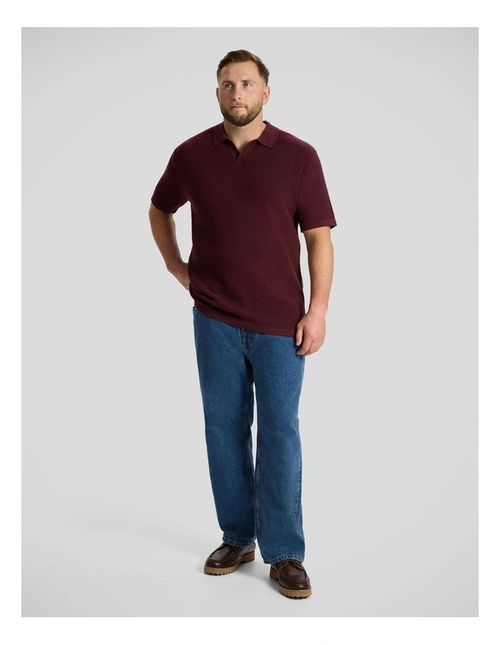 Seville Textured Polo in Burgundy image 4