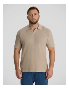 Arlo Knit Polo in Stone