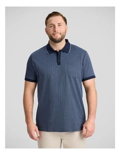 Bradley Jacquard Polo in Navy