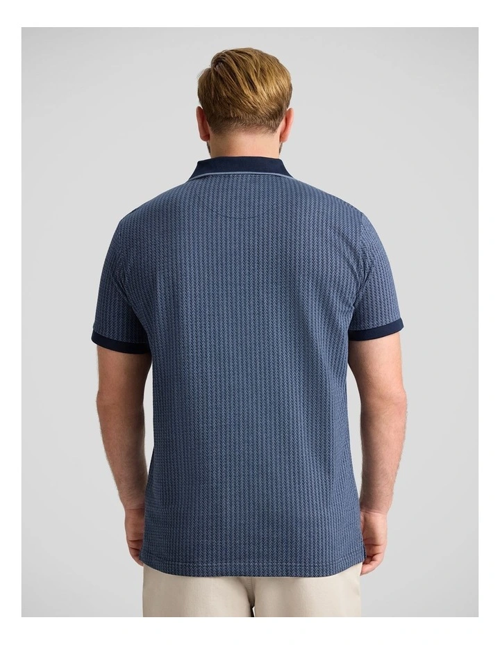 Bradley Jacquard Polo in Navy image 2