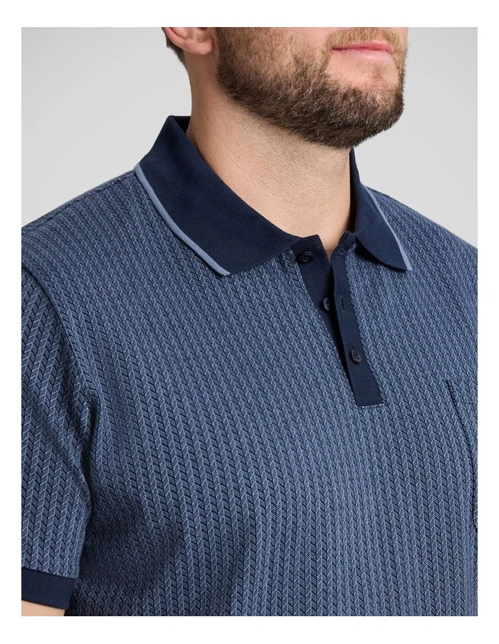 Bradley Jacquard Polo in Navy image 3