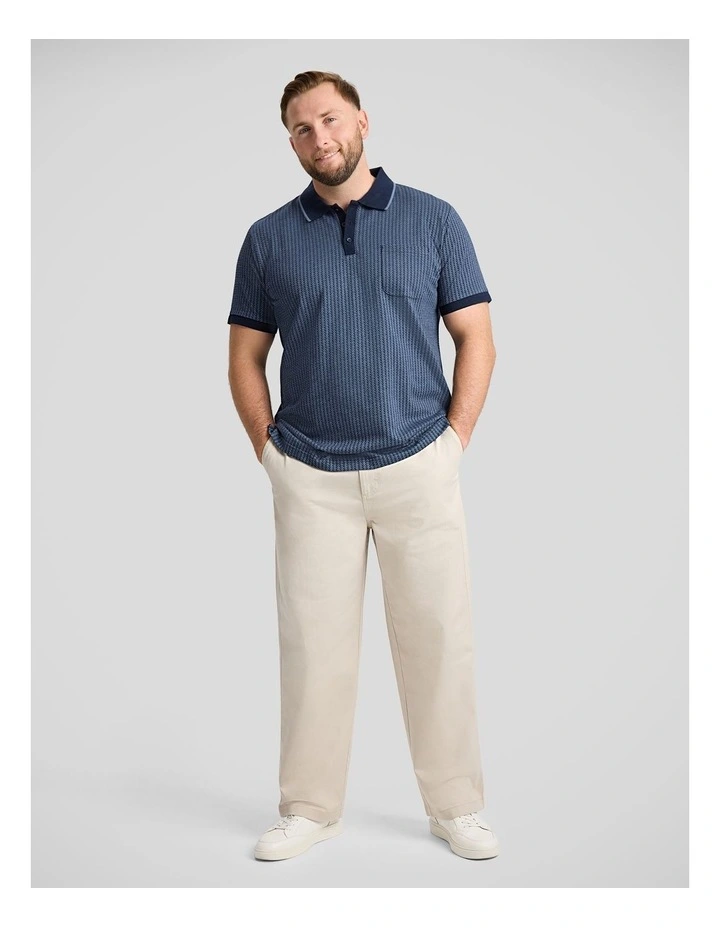 Bradley Jacquard Polo in Navy image 4