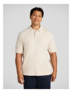 Noah Interlock Polo in Oat Marle