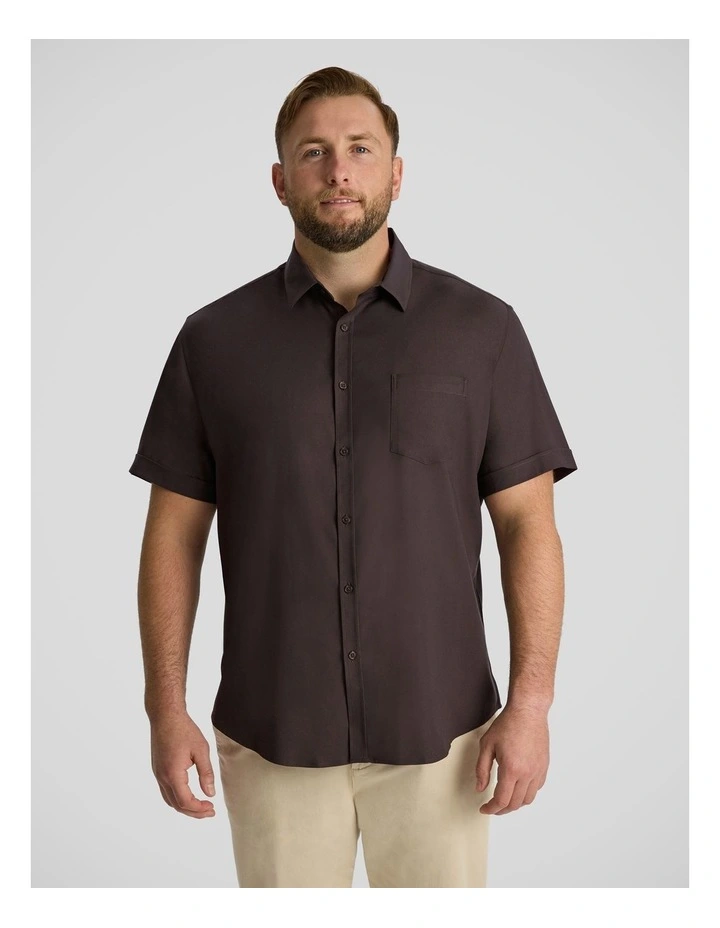 Deniro Stretch Shirt in Chocolate image 1