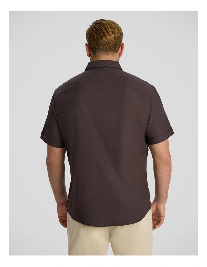 Deniro Stretch Shirt in Chocolate image 2
