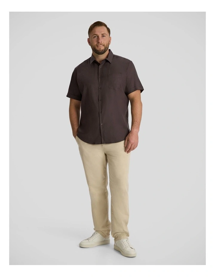 Deniro Stretch Shirt in Chocolate image 4