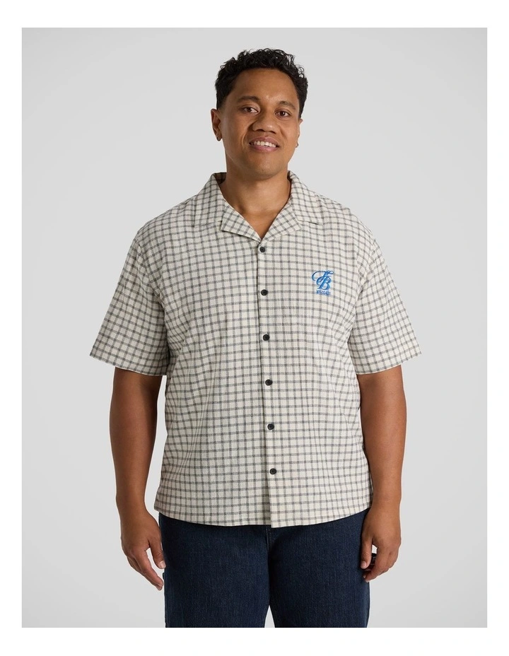 Embroidered Boxy Fit Shirt in Cream image 1