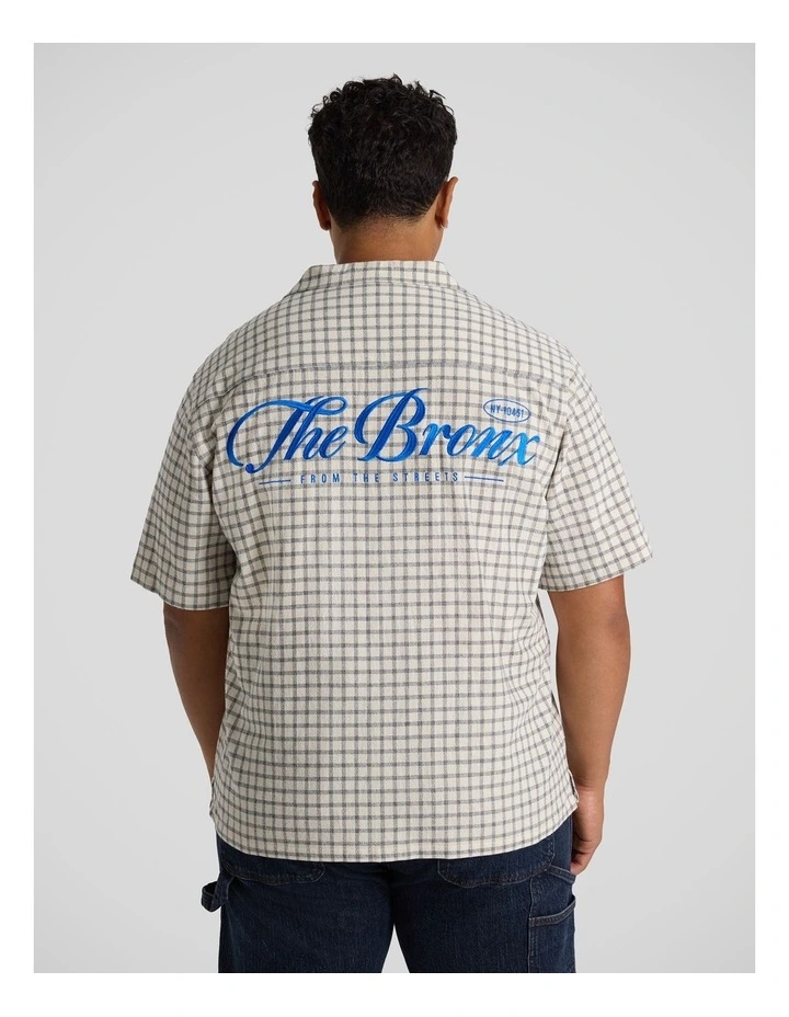 Embroidered Boxy Fit Shirt in Cream image 2