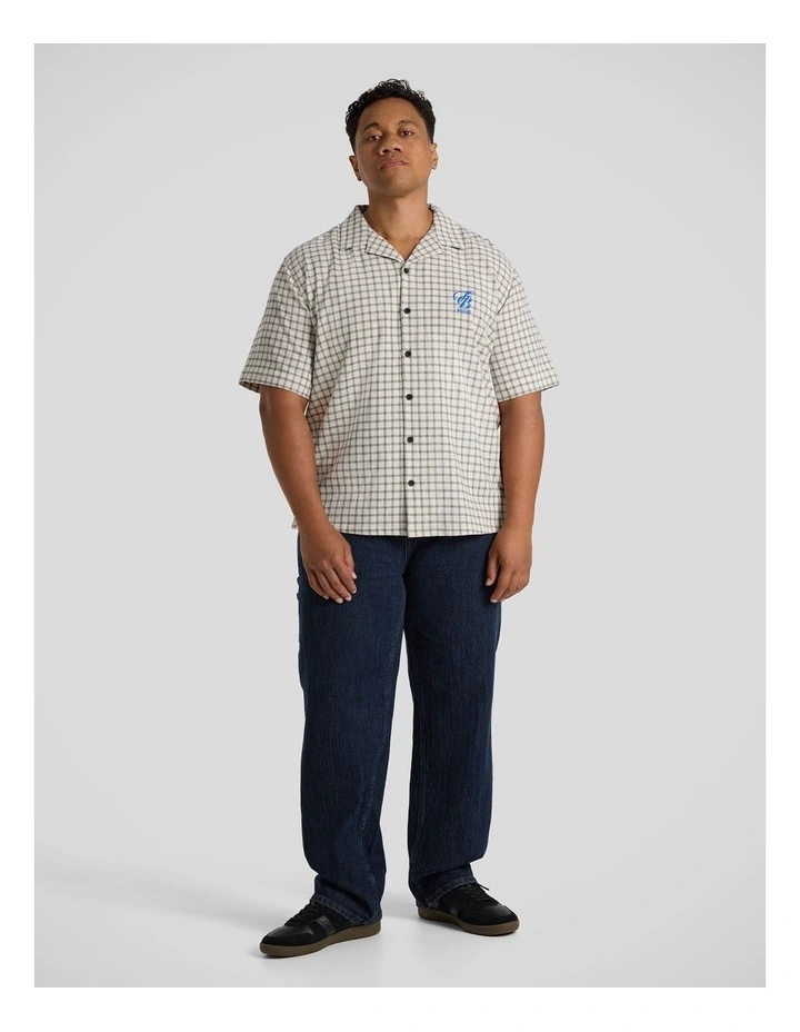 Embroidered Boxy Fit Shirt in Cream image 4