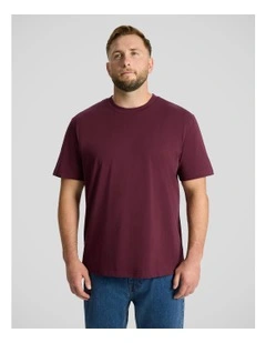 Essential Crew Neck Tee in Burgundy