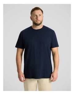 Essential Longline Scoop Tee in Navy