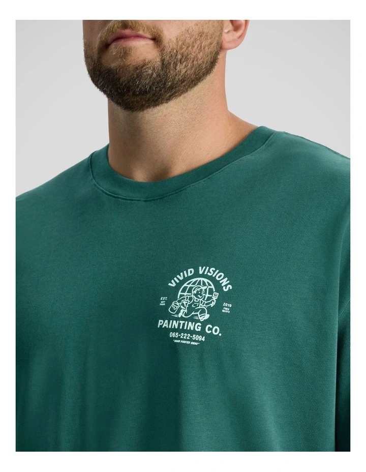 Painter Relaxed Fit Tee in Dark Teal image 3