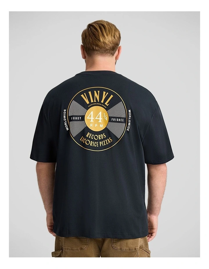 Vinyl Relaxed Fit Tee in Black image 1