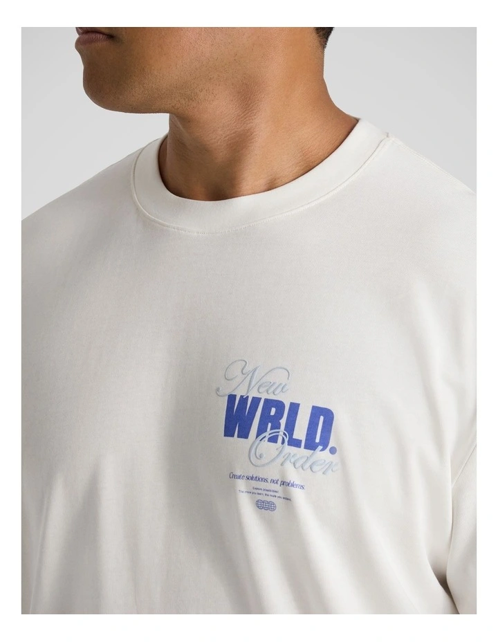 New World Relaxed Fit Tee in White image 3