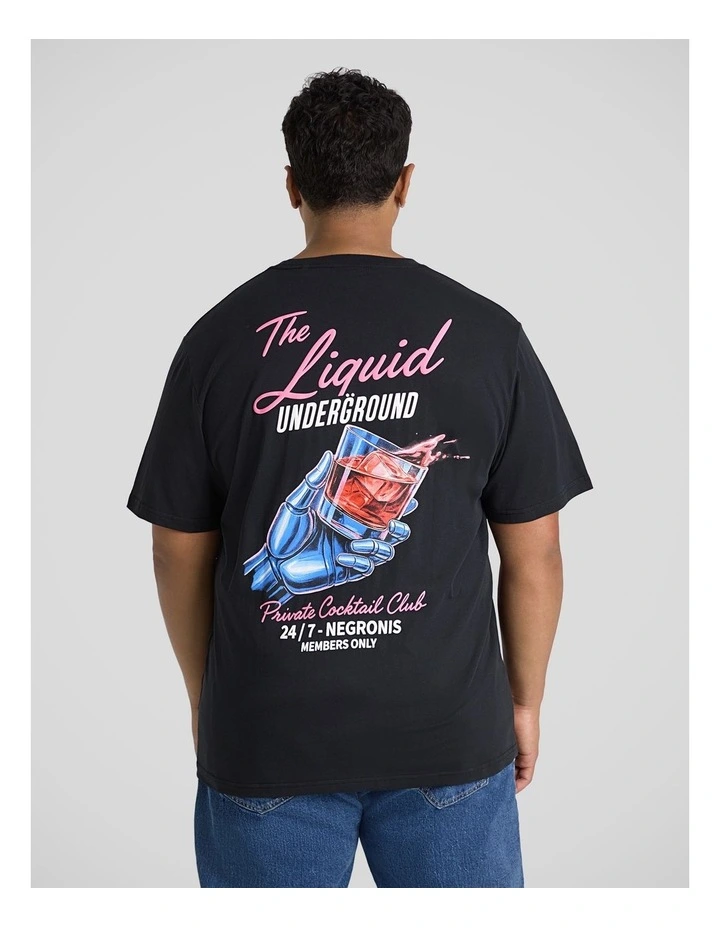 Underground Crew Neck Tee in Black image 1