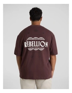 Rebellion Relaxed Fit Tee in Ox Blood