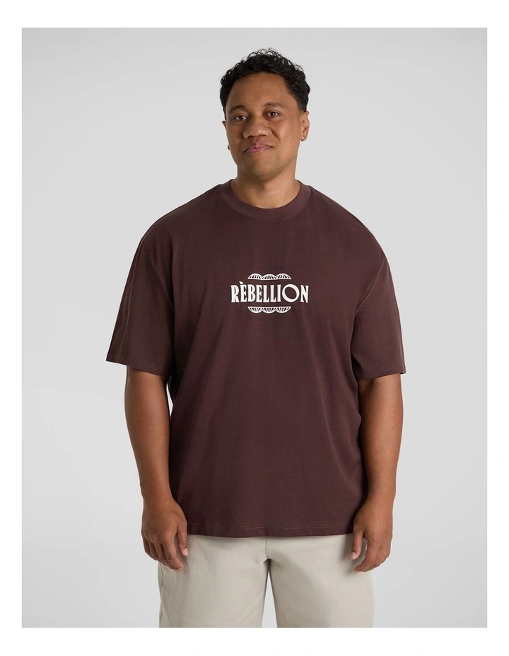 Rebellion Relaxed Fit Tee in Ox Blood image 2