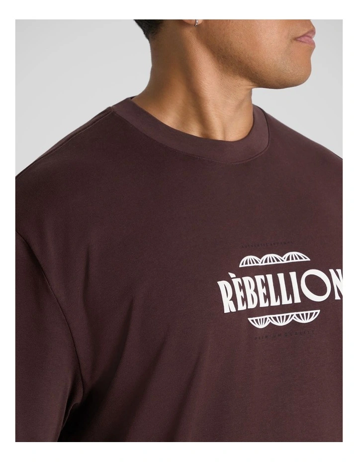 Rebellion Relaxed Fit Tee in Ox Blood image 3