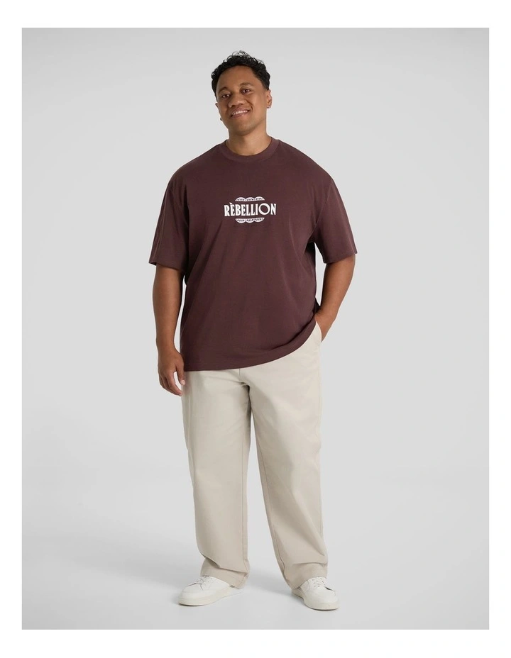 Rebellion Relaxed Fit Tee in Ox Blood image 4