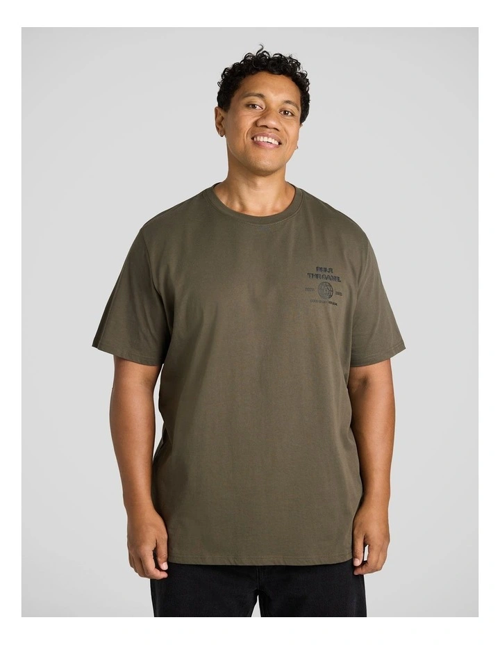 Hacked Longline Tee in Olive image 2
