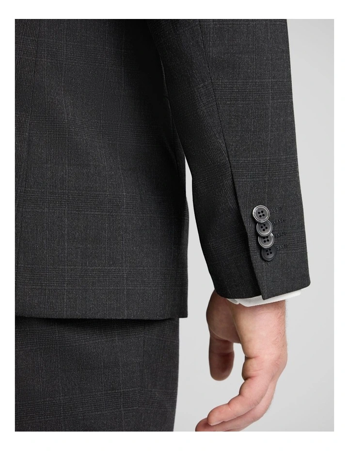 London Check Suit Jacket in Charcoal image 5