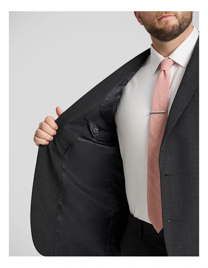 London Check Suit Jacket in Charcoal image 6