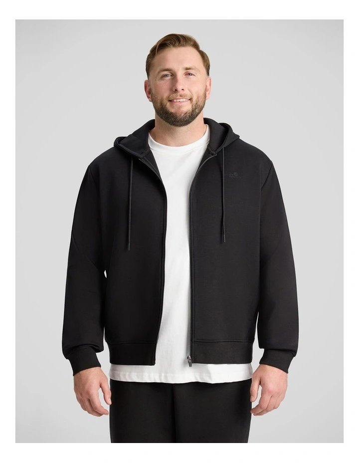 Tech Zip Thru Hoodie in Black image 1
